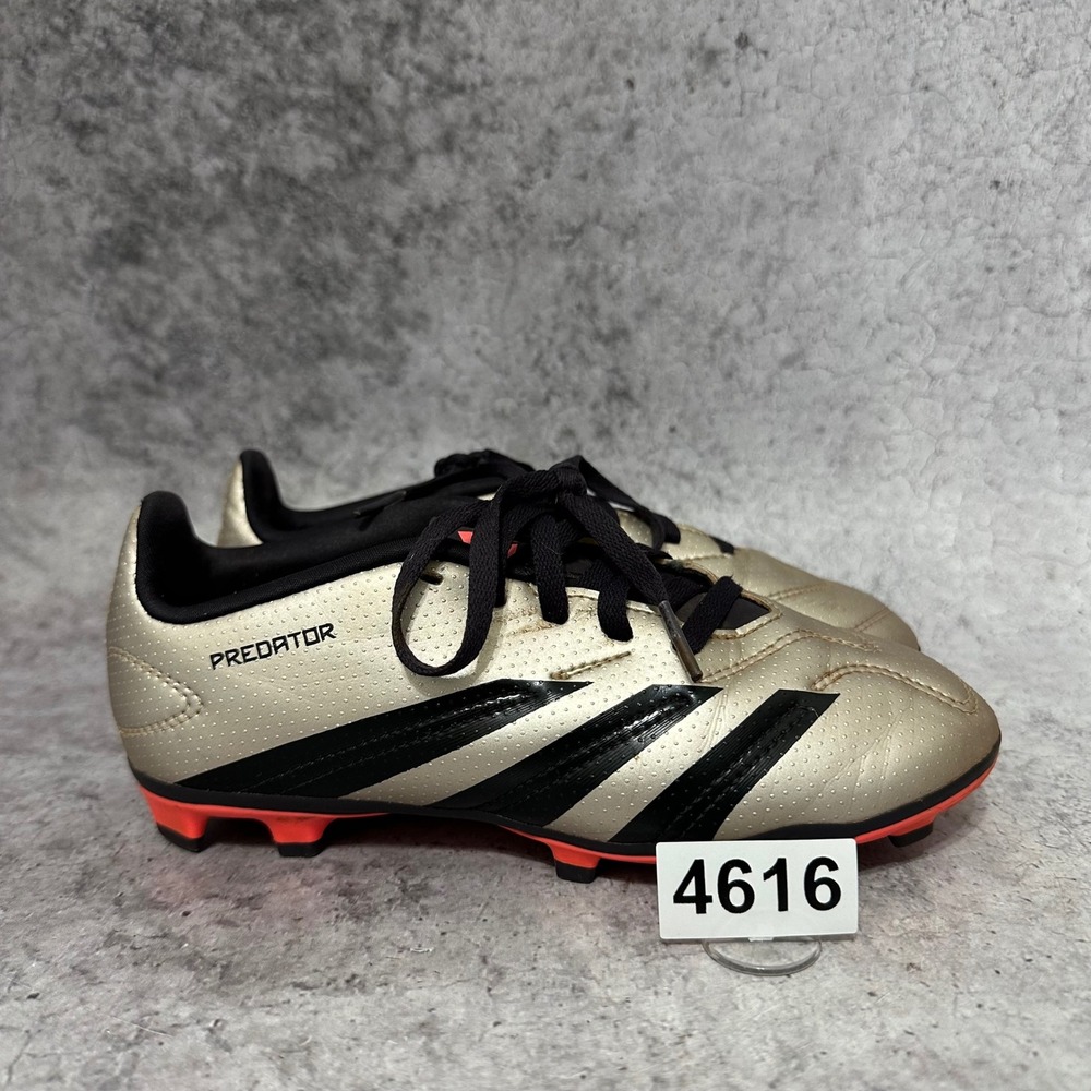 Adidas Predator Club FxG Soccer Cleats Kids 1.5 Gold Black IF6423 Vivid Horizon